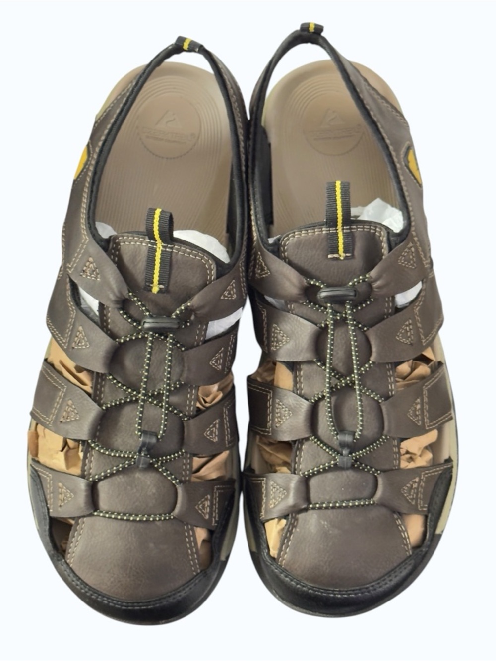 Ozark Trail Brown Faux Leather Fisherman Sandals Size 13